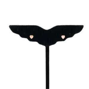 ENAMEL HEART Dainty Stud Earrings Light Pink Gold